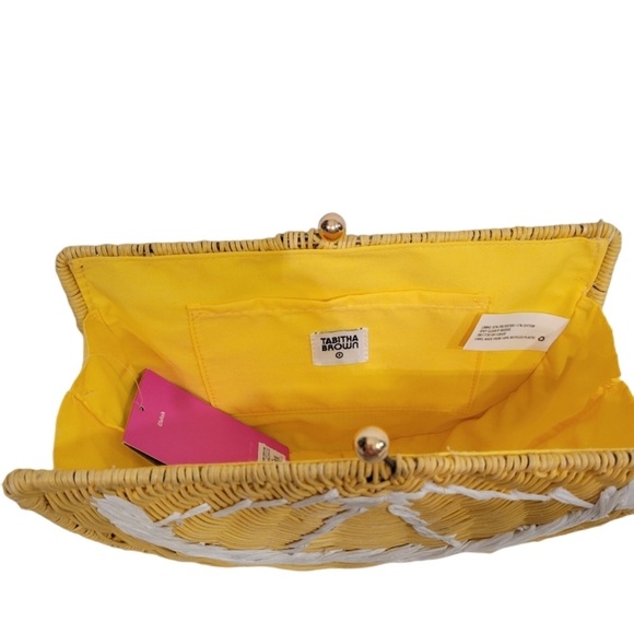 NWT Lemon Rattan Clutch Woven Crescent Handbag - Tabitha Brown x Target.  New - Picture 2 of 8